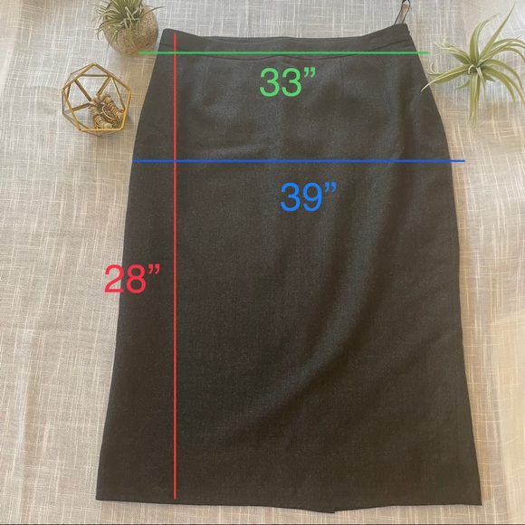 Custom Tall Length Pencil Skirt - Charcoal - Picture 2 of 2